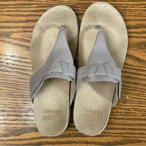 Dansko Gray Leather Adjustable Velcro Strap Women Sandals Size 8US / 38EU